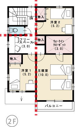 和室付4LDK 2F