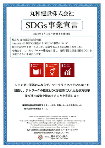 SDGs事業認定証