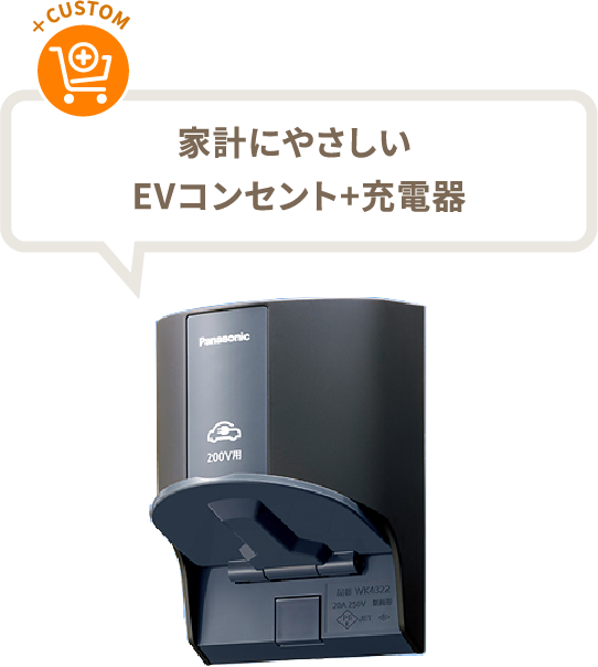 家計にやさしいEVコンセント＋充電器